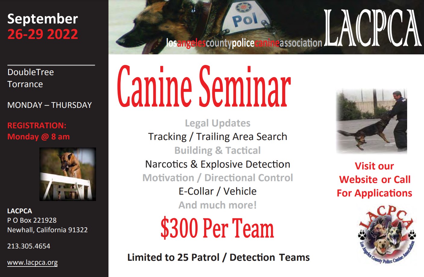 News / Events The Los Angeles County Police Canine Association